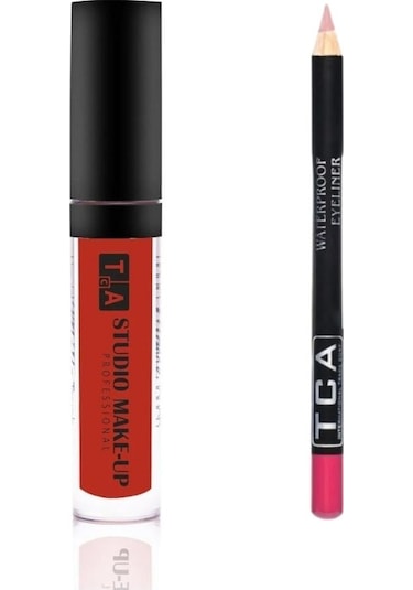 Tca Studio Make-up Fırçalı Likit Mat Ruj Ve Dudak Kalemi Seti Lip Liner - Lip Gloss