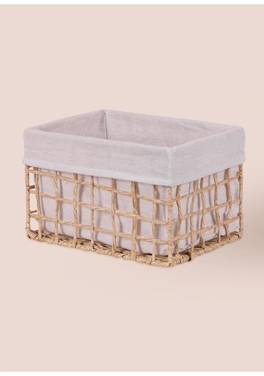 The Mia Braid Hasır Organizer Sepet Naturel 30x22x19 Cm