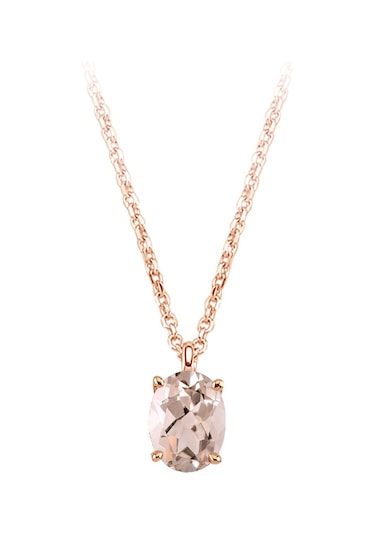 Sirius Oval Morganite Taşlı Esila Kolye 0802p0015