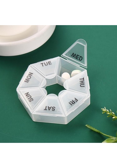 Beyaz 1 Adet Hap Kutusu Plastik 7 Gün Tablet Şeker Kutusu Taşınabilir Depolama Tablet Tutucu Seyahat Organizatör Hap Dağıtıcı Konteyner