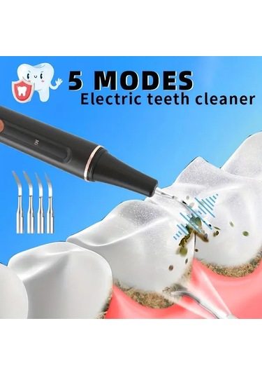 Willowhaven Usb Şarjlı Led Diş Temizleme Seti - 5 Hızlı Beyaz Diş Bakım Aleti Ek Uçlu Seyahat