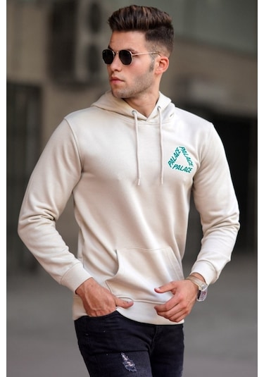 Madmext Bej Baskılı Sweatshirt 5303 Bej