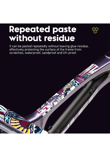 Springsun Bisiklet Koruma Bandı - Su Geçirmez, Çizilmeye Dayanıklı, Kolay Uygulanır Aurora Desenli