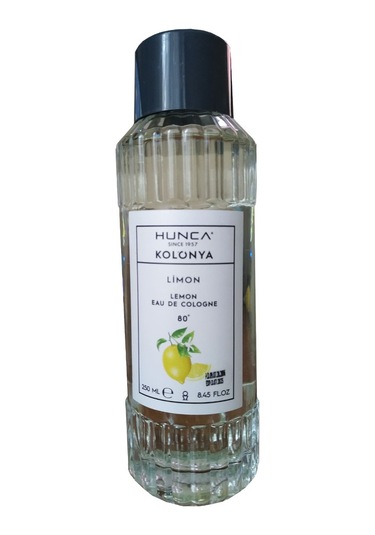 Hunca 80 Derece Limon EDC Kolonya Cam Şişe 250 ML