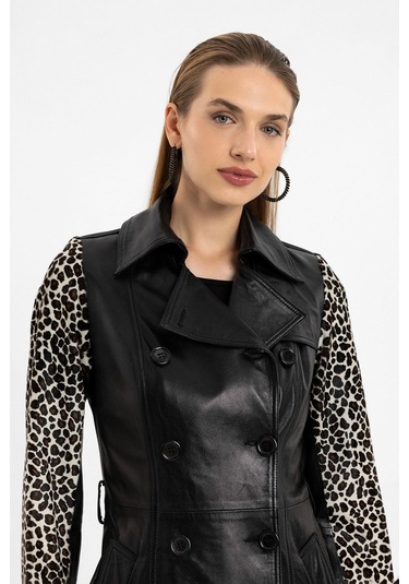 Kelia Siyah Kadın Hakiki Deri Kaban-siyah Siyah