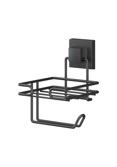 Delme Vida Matkap Yok Easyfıx Yapışkanlı Yedekli Tuvalet Kağıtlık Mat Siyah Ef275 Siyah