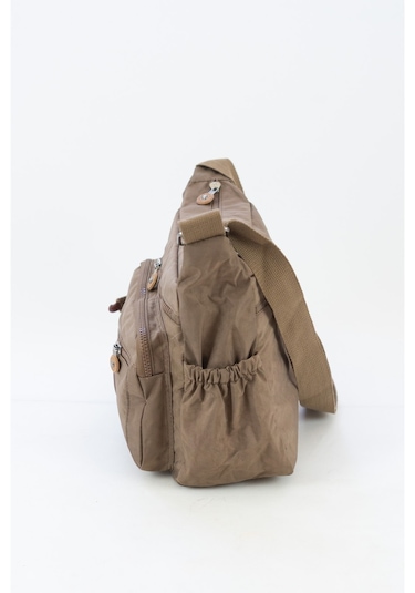 Krinkıl / Klinkır Su Geçirmez Kumaş Çok Gözlü Çapraz Kol Ve Omuz Postacı Çantası Vizon 5835 Vizon