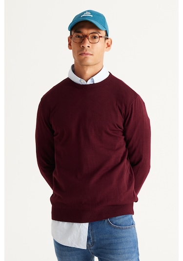 Altinyildiz Classics Erkek Bordo Standart Fit Normal Kesim Bisiklet Yaka Triko 4A4923100001BRDXXL Bordo