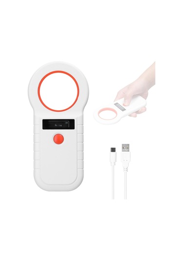 Jms Pet Kablosuz Mikroçip EMID ve FDX-B Şarj Edilebilir Okuyucu Tarayıcı Beyaz