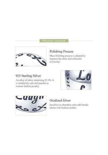 Novahub Bamoer 925 Ayar Gümüş Aşk Ve Güzel Hayat Charm Yuvarlak Boncuk Fit Bilezik Dıy, Sevgi Ve Mutluluğu Taşıyın Gümüş