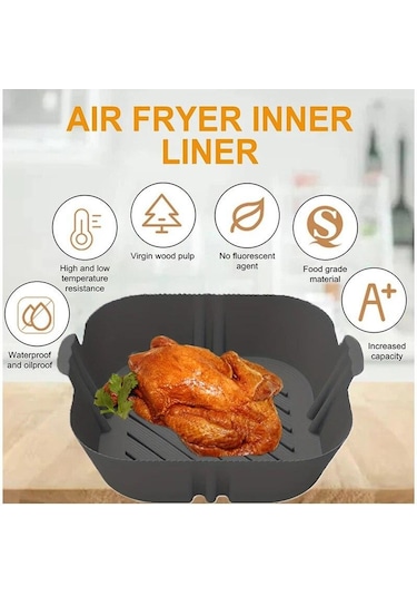 Mavi Silikon Hava Fritözler Fırın Pişirme Tepsisi Yeniden Kullanılabilir Airfryer Silikon Sepet Pizza Kızarmış Tavuk Airfryer Tava Astarı Mavi