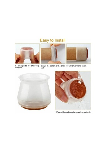 Novahub Silikon Sandalye Glide 34 Parça, Yuvarlak & Kare Keçe Sandalye Bacak Koruyucusu, Parke İçin Çizilmez, Sessiz Zemin Koruyucu, Fonepro -