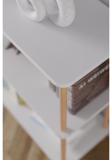 3 Raflı Kitaplık Ahşap Kitaplık Kitap Rafı Ayakkabılık -çam