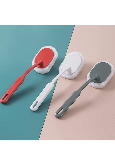 3 Adet Uzun Saplı Sünger Fırça Sünger Temizleme Fırçası Ovma Fırçası