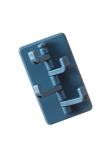 Kangvka Döner Dörtlü Duvar Kanca - Deliksiz Montaj, Japon Tabanlı Yapışkan, Mutfak/banyo Uygun, Mavi