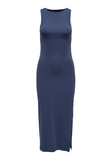 Onlea S/l Long Slıt Dress Jrs Lacivert Cok Renklı