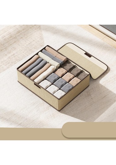 Sarı Katlanır Çekmece Organizatör Elbise Kutusu T-shirt Kot Tayt Dolap Saklama Kutusu 13 13 Grids Sarı