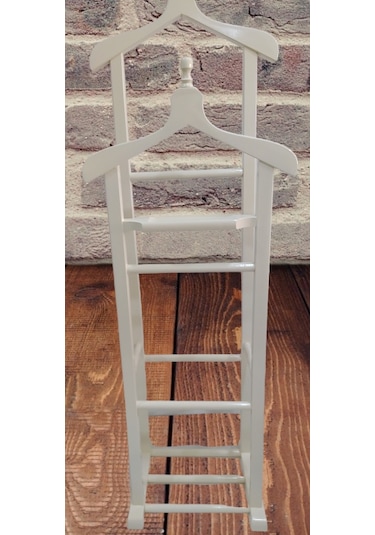 Dilsiz Uşak Çift Tepe Model Parlak Beyaz Lake Boya Askılık Kayın Beyaz