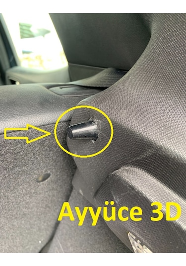 Ayyüce 3d, Renault Clio 5 Bagaj Pandizot Ayağı Pimi, 2x, Siyah
