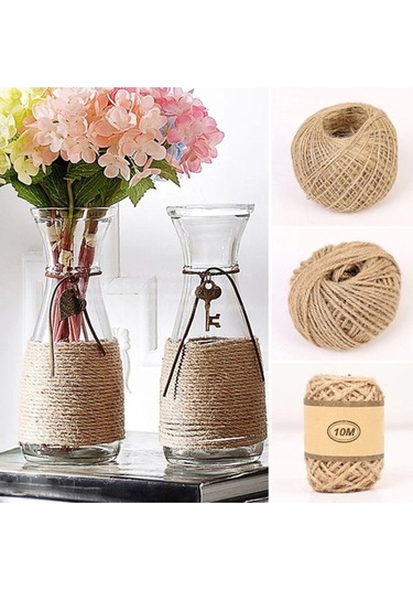 Jüt Kendir Ip Hediye Paketleme Ve Süsleme Ipi 100 Gram 1 Adet Urgan Kahverengi Hasır Ip