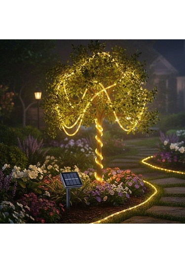 Güneş Enerjili Bahçe Aydınlatma 12 Metre Hortum Kaplama S-14
