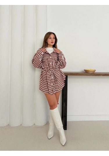 Uzun Kaşe Gömlek Beyazkremit St255812 Beyaz