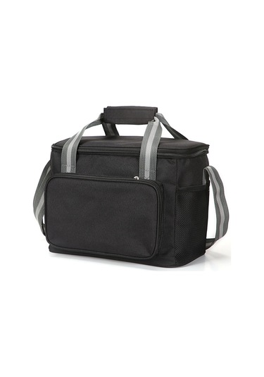 Cbtx 24l Isı Yalıtımlı Seyahat Öğle Yemeği Çantası Su Geçirmez Oxford Kumaş Piknik Soğutucu Tote Omuz Çantası - Siyah