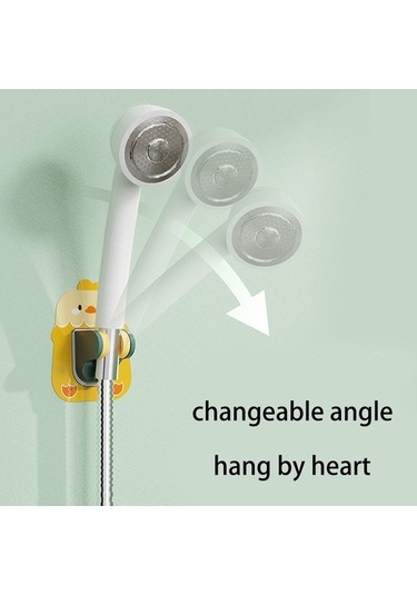 Primepickings Pembe Tavşan Ayarlanabilir Banyo Duş Kafa Tutucu Yumruksuz Duş Braketleri Duvara Monte Duş 2 Katlı Gri