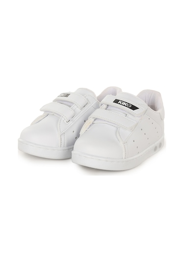 Kiko Kids Royzo Cırtlı Işıklı Erkek Bebek Spor Ayakkabı Beyaz