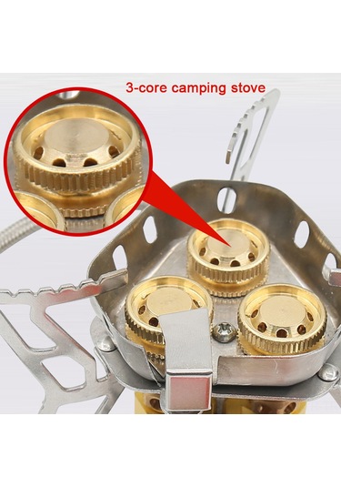 Ranyeek 6800w Güçlü Dış Mekan Fırını - 3 Alevli Kamping Çalışanı, Rüzgar Dayanıklı Taşınabilir Isıtıcı Gümüş