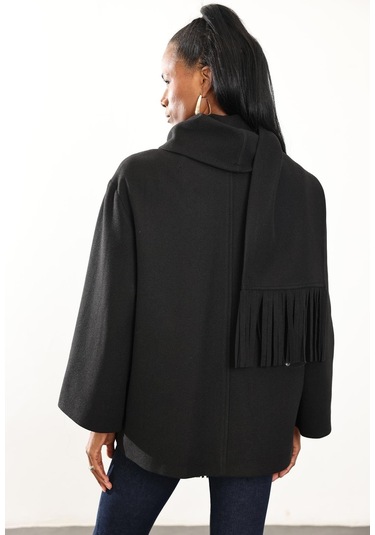 Siyah Atkılı Kaşe Mont D99800 Siyah