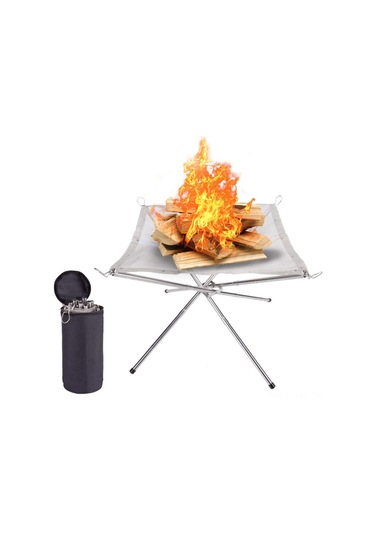 Ximistore9 Orta Boy Çelik Mangal Alev Tutanı - İçinizi Daha Eşit Isıtır, Taşınabilir Kamp Aletleri 42x42cm 201 Şeffaf