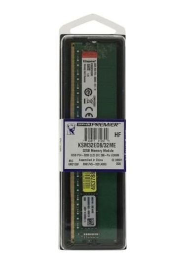 Kıngston Ksm32ed8/32me, 32gb, 3200mhz, Ddr4, Ecc, Cl22, Udımm, Se