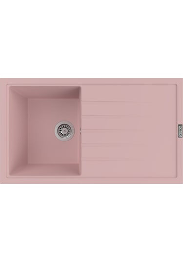 Polex Cristalüx Granit Evye P-03 Pembe Tezgah Altı Ve Tezgah Üstü Mutfak Evyesi 85x49.5 CM