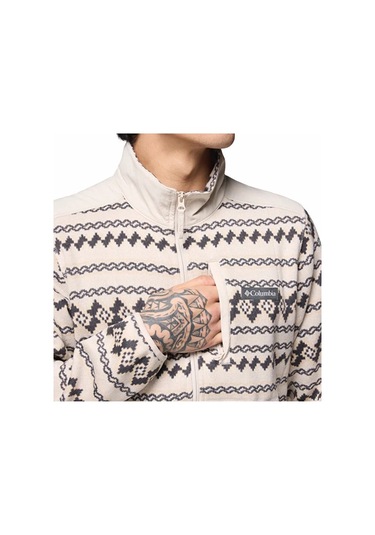 Columbia Sweater Weather Printed Half Zip Iı Kahverengi Erkek Outdoor Polar Ao5809 Kahverengi Koyu