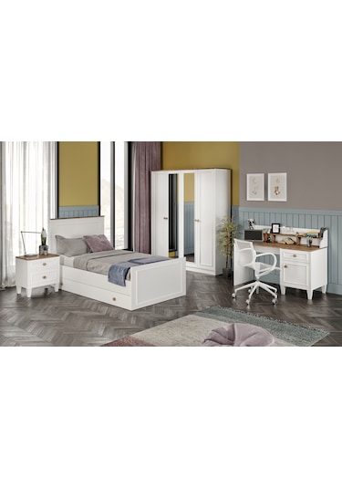 Smart Ders Çalışma Masası %100mdf Beyaz - Meşe