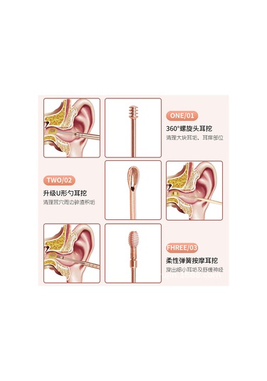 Youmex Pembe Altın 6'lı Set: Çelik Kulak Kazıcı, Ev Kullanıma Uygun, Taşınabilir Depolama Kutusu İle Kolay Kullanım Diğer