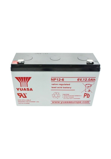 Yuasa Np12-6 Pil Kurşun Pb 6 V 12Ah Faston Fiş Ile Temas 6.3MM