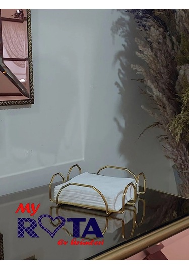 Özel Tasarım Kare Peçetelik Gold