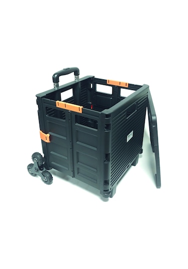 Balatlı Katlanabilir BY06-B Merdiven Çıkabilen Taşıma Arabası Siyah