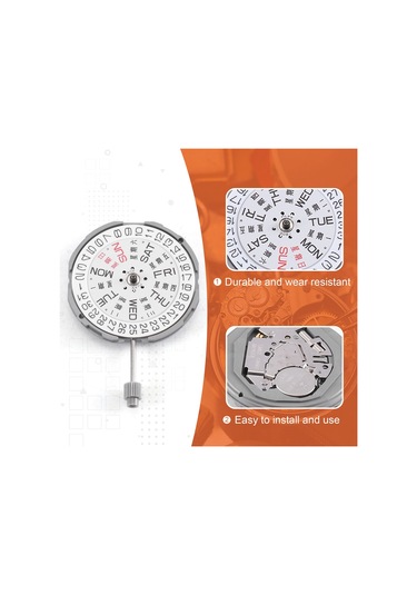 Xurunkeji Miyota Gm02 Gm00 Hareketi İçin 065-543 Gövdeli 3 İbreli Tarih 3 Metal Kuvars Saat Hareketi Yedek Parçaları Siyah