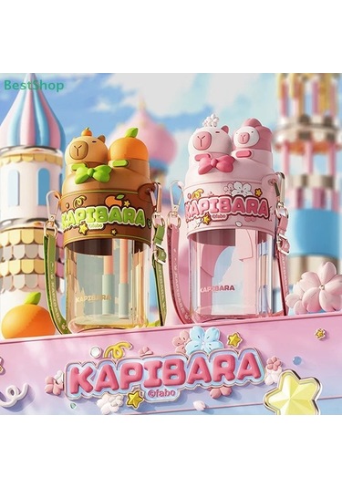 Elmpaly 700 Ml Kapibara Su Bardağı - 2 Yollu Brown Brown/ Çok Renkli