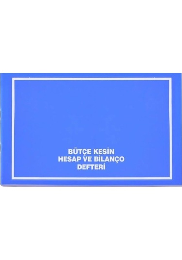 Bütçe Kesin Hesap Ve Bilanço Defteri