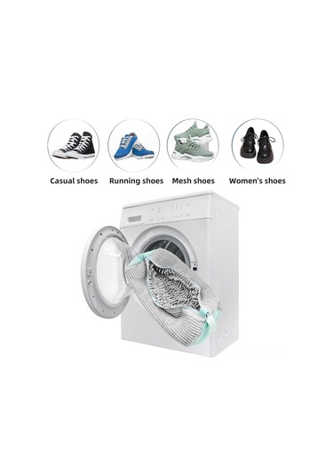 Tenfowee Gri Kaliteli Ayakkabı Yıkama Çantası - Dayanıklı Poliester, Makine Yıkamada Koruma, Deformasyona Karşı, Invisible Otomatik Kilitli Fermuar Gri