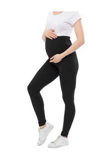 Luvmabelly Myra8140 Toparlayıcı Fitilli Mevsimlik Beli Ayarlanabilir Hamile Tayt-siyah