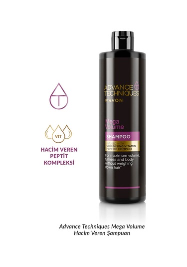 Avon Advance Techniques Mega Volume Hacim Veren Şampuan 400 Ml. Üçlü Set