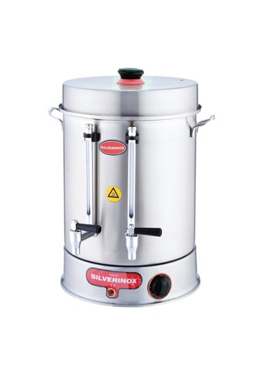 Silverinox Metal Çevirmeli Musluk Çay Makineleri 80 Bardak 9 Lt