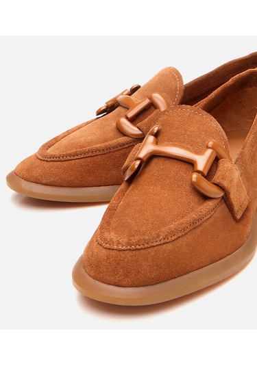 Hotiç Kadın Süet Deri Taba Esnek Tabanlı Günlük Loafer 01ayh306180a370 Taba