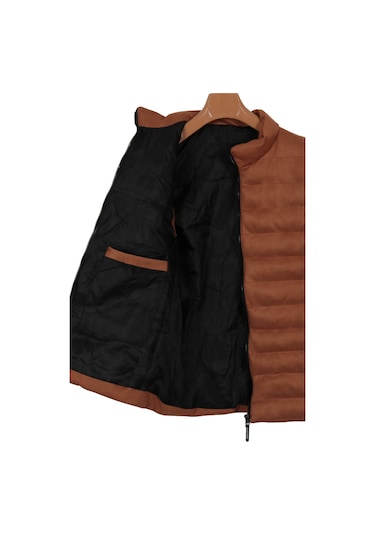 Erkek Dar Kesim Taba Nubuk Süet Şişme Yelek Rar01238 001