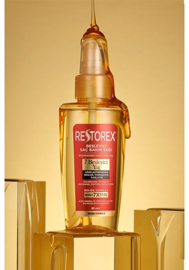 Restorex Besleyici Bakım Yağı 80 Ml - 7 Besleyici Yağ Göz Alıcı Parlaklık İpeksi Yumuşaklık